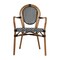 Merrick Lane Celia Stacking Thonet Bistro Style Chair with Arms, PE Rattan Seat, and Metal Frame for Indoor/Outdoor Use